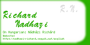 richard nadhazi business card
