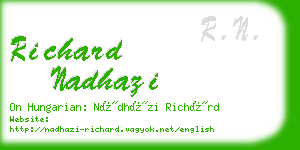 richard nadhazi business card